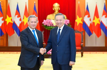 General Secretary, President To Lam hosts reception for Cambodian Prime Minister Hun Manet