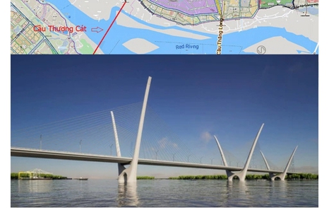 Four out of Ha Noi's seven new bridges over Red River are gradually taking shape