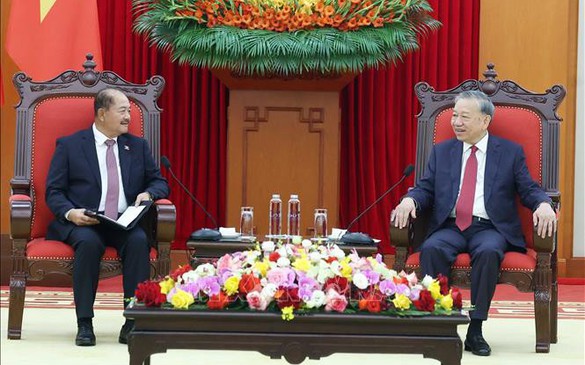 Tổng Bí thư Tô Lâm tiếp Phó Thủ tướng Lào Kikeo Khaykhamphithoune
