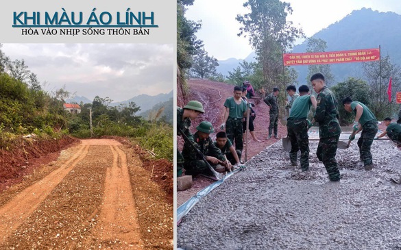 Khi màu áo lính hòa vào nhịp sống thôn bản