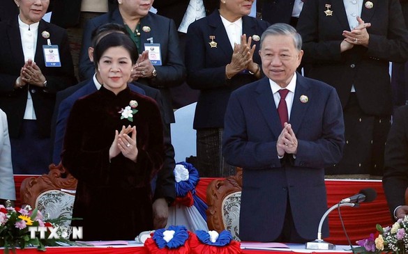 Tổng Bí thư Tô Lâm và Phu nhân dự Lễ kỷ niệm 50 năm Quốc khánh Lào