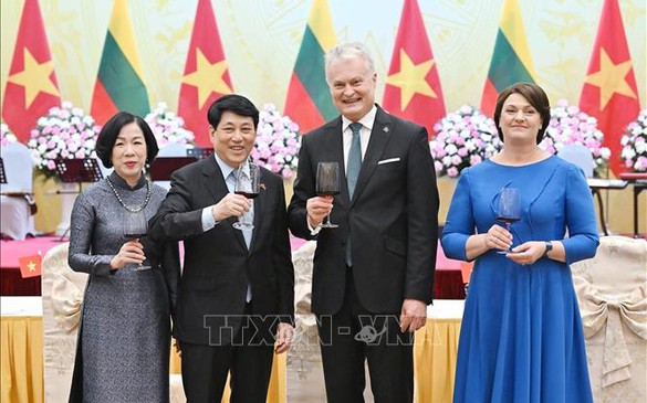 Chủ tịch nước Lương Cường chủ trì chiêu đãi chính thức Tổng thống Lithuania Gitanas Nauseda