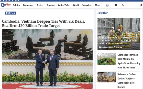 Cambodian media highlight outcomes of Vietnamese Prime Minister’s visit