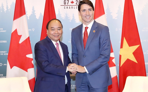 Thủ tướng Canada cảm ơn Thủ tướng Nguyễn Xuân Phúc dự Hội nghị G7 mở rộng