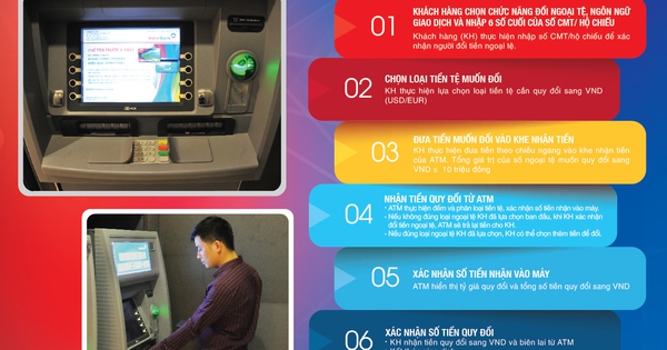 Đổi ngoại tệ từ ATM đa năng của VietinBank